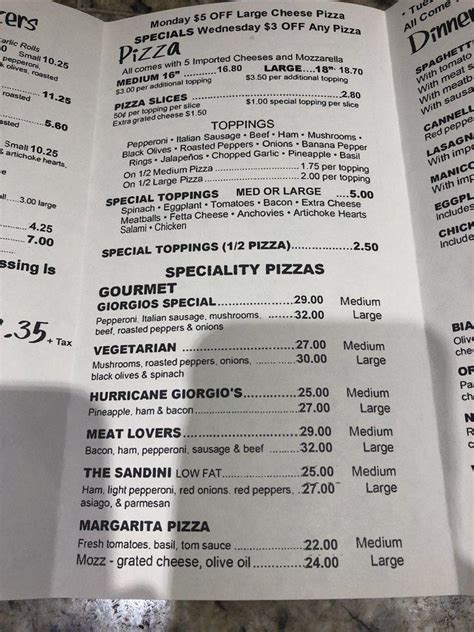 giorgio's new york pizzeria
